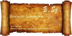 Boruzs Szederke névjegykártya